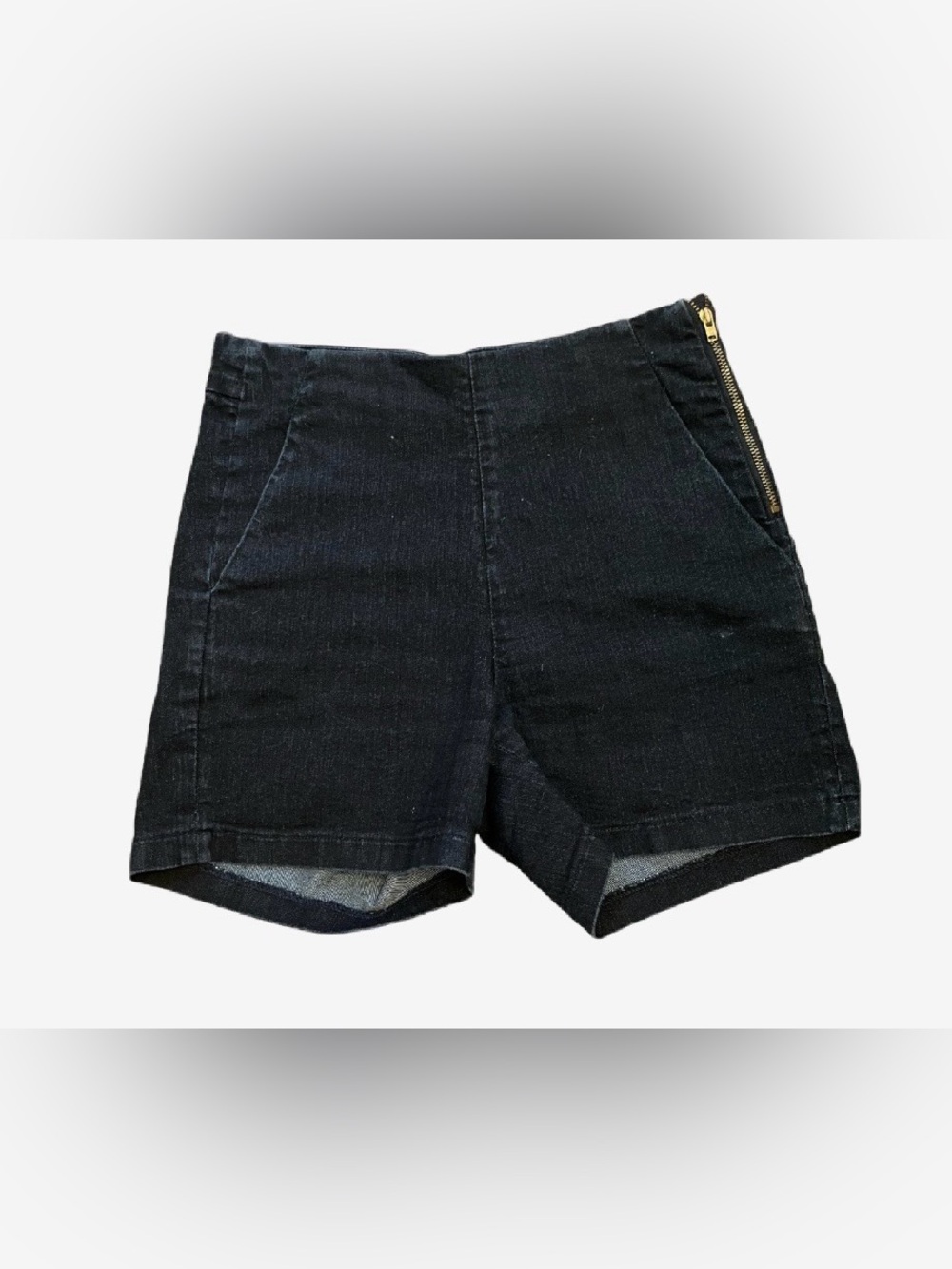 RW&CO. High-Waist Jean Shorts with Side Zip